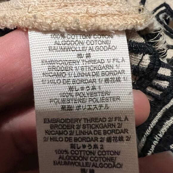 Free People Romantics Dress Womens Small Beige Embroidered Mini India Made Boho - Picture 5 of 7